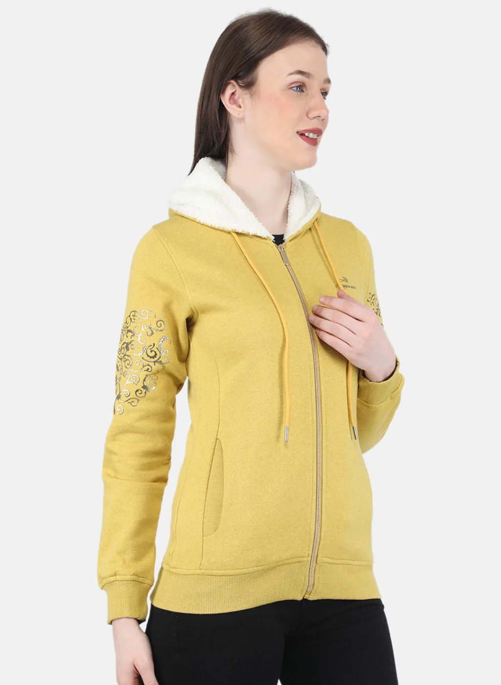 Women Mustard Printed Sweatshirt - Image 6