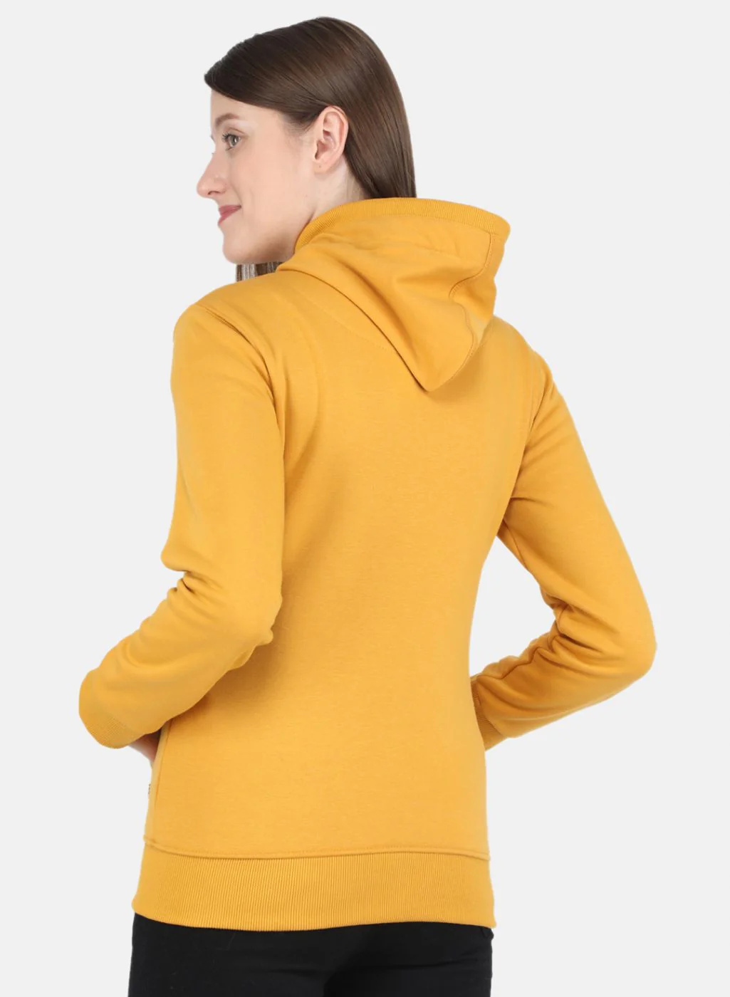Women Mustard Solid Sweatshirt - Image 3