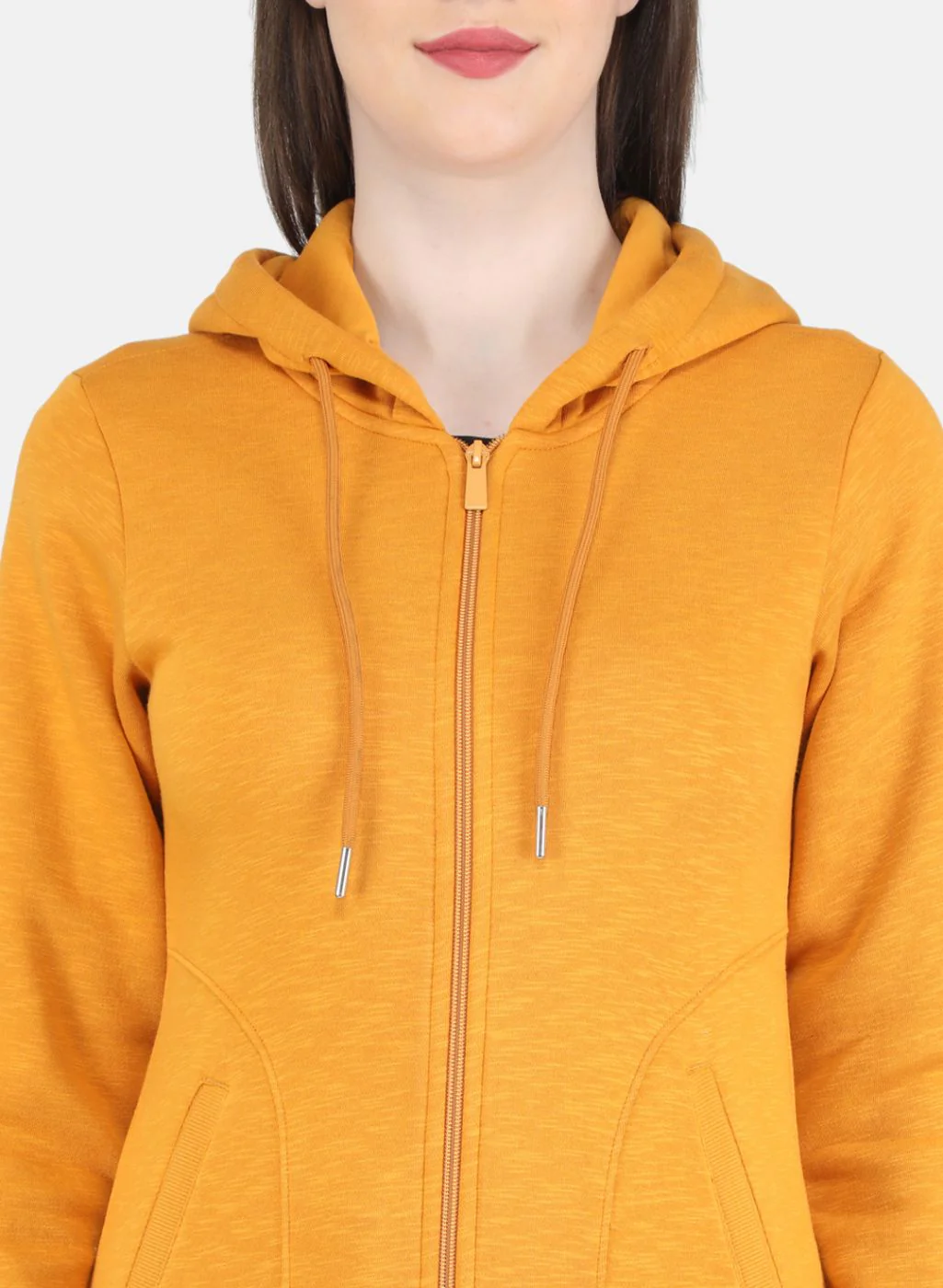 Women Mustard Solid Sweatshirt - Image 5