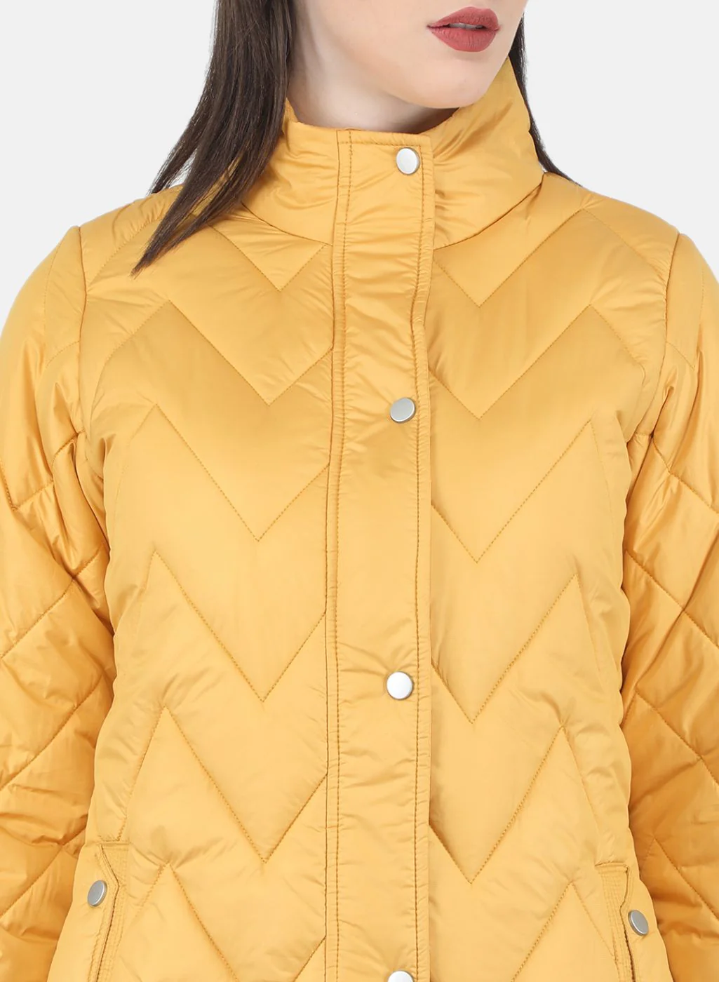 Women Mustard Stripe Jacket - Image 4