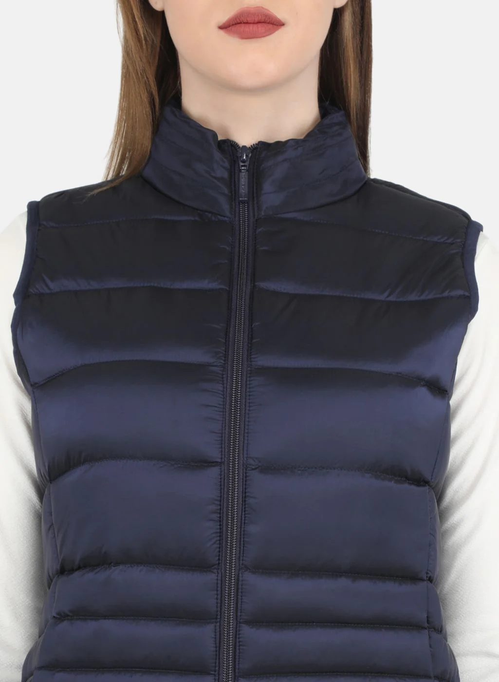 Women Navy Blue Puffer Jacket - Image 5