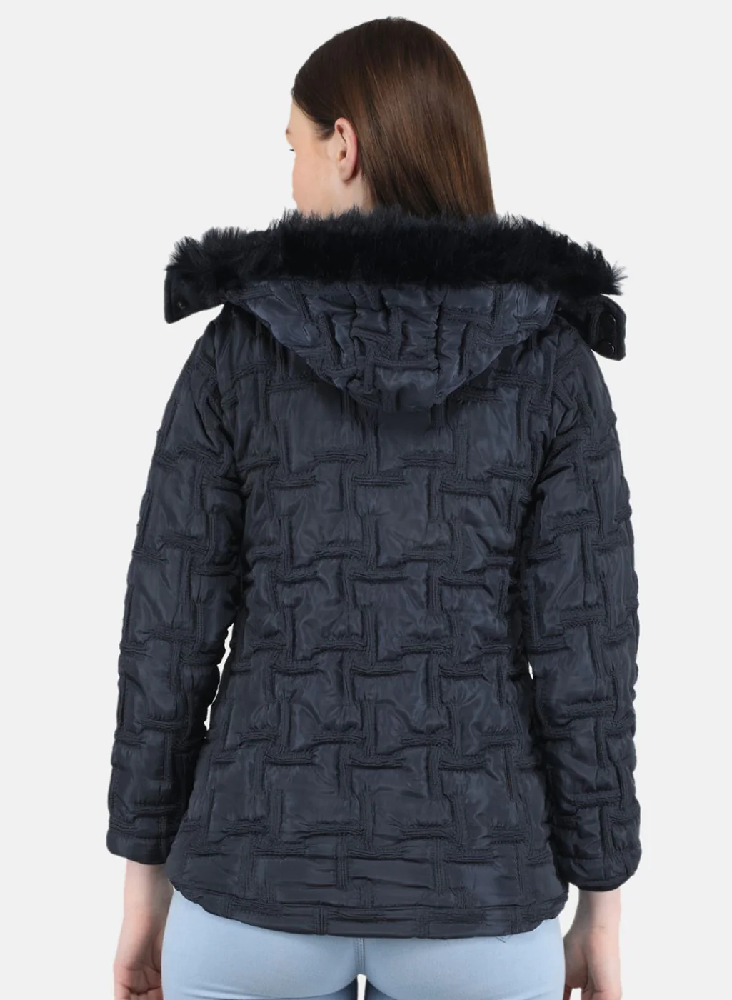 Women NAvy Blue Embroidered Jacket - Image 3