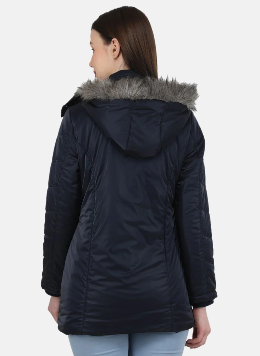 Women NAvy Blue Printed Jacket - Image 3