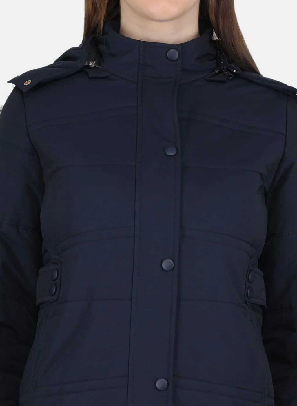 Women NAvy Blue Solid Jacket - Image 5
