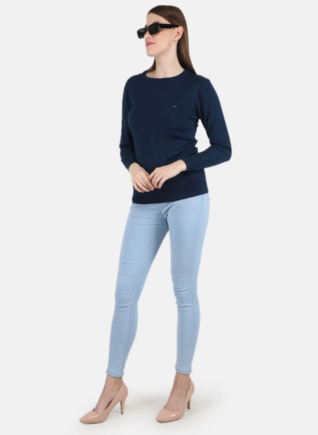 Women NAvy Blue Solid Top - Image 4