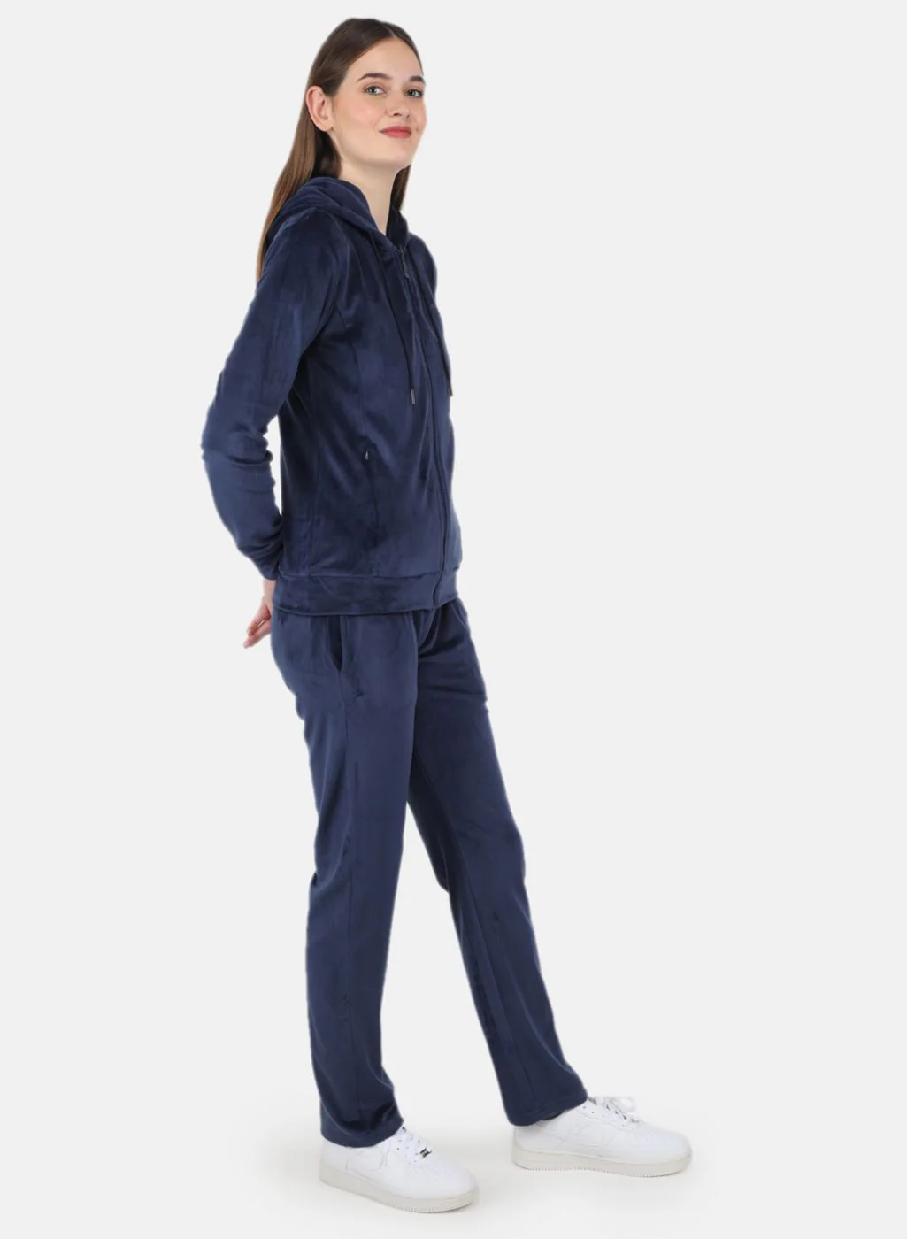 Women NAvy Blue Solid Tracksuit - Image 7
