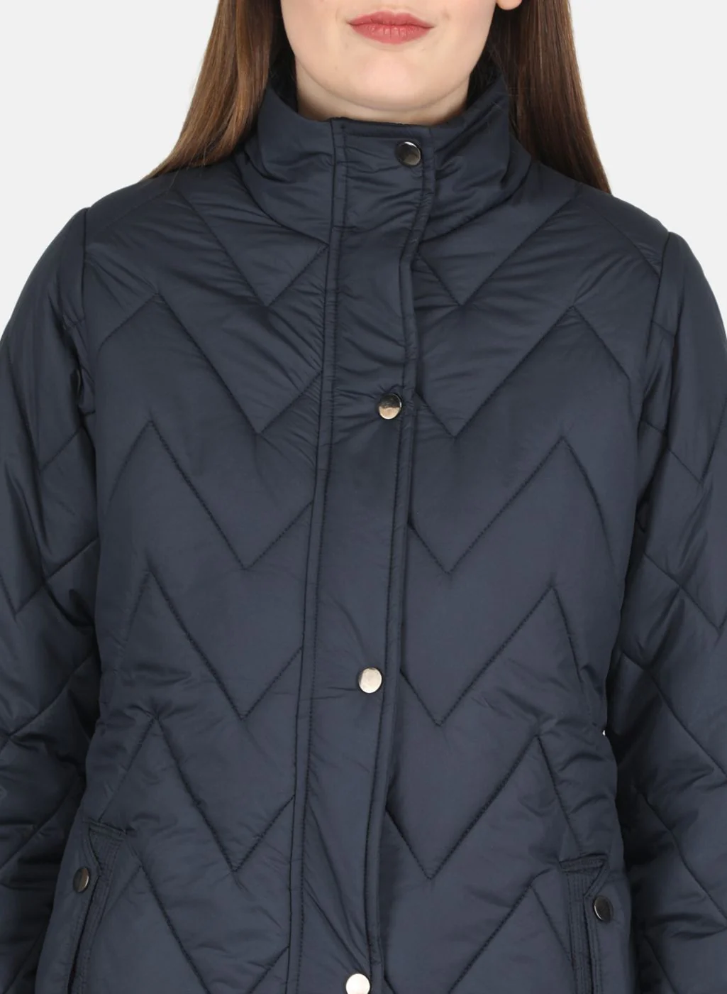 Women NAvy Blue Stripe Jacket - Image 5