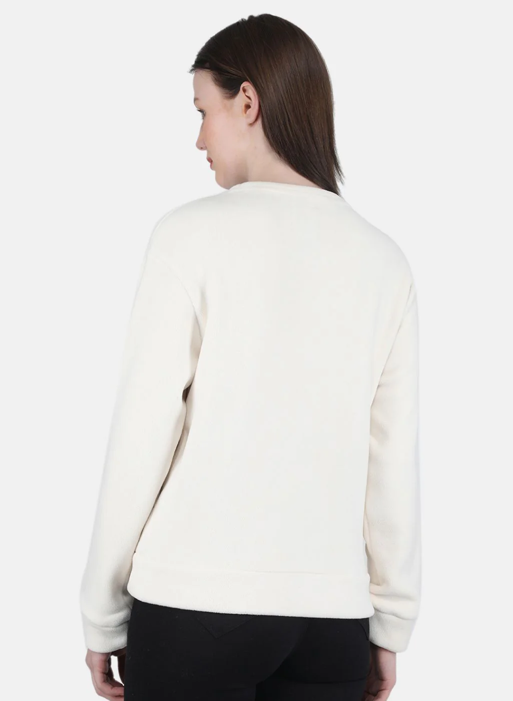 Women Off White Embroidered Sweatshirt - Image 3