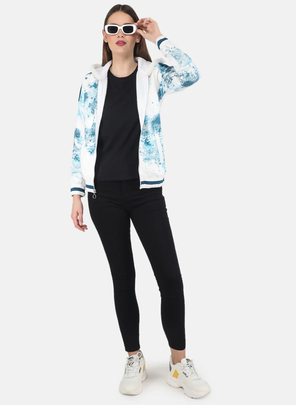 Women Off White Printed Sweatshirt - Image 4