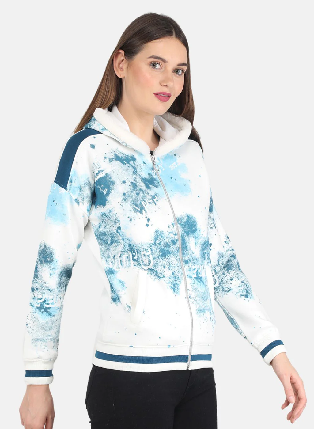 Women Off White Printed Sweatshirt - Image 6