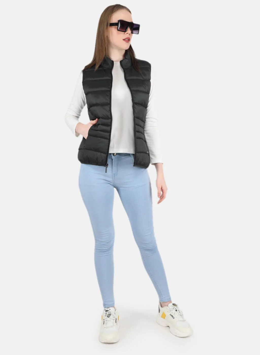 Women Olive Puffer Jacket - Image 4