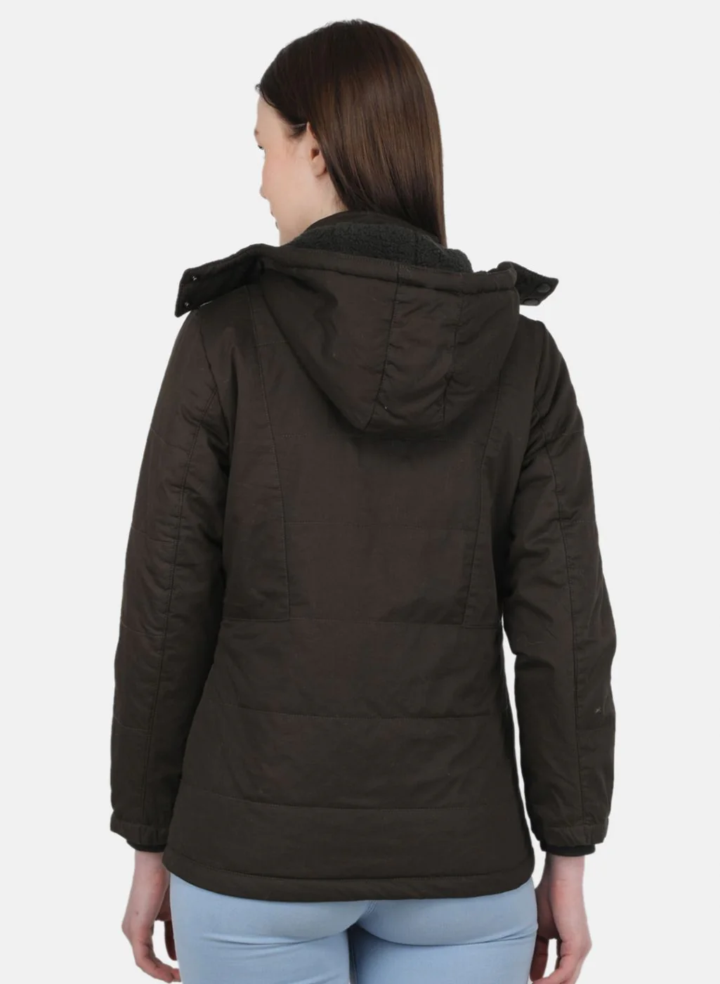 Women Olive Solid Jacket - Image 3
