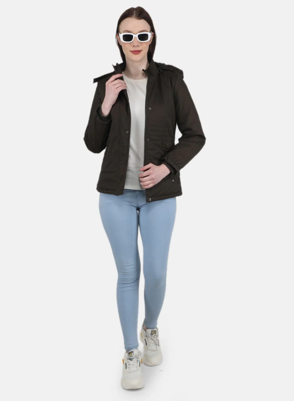 Women Olive Solid Jacket - Image 4
