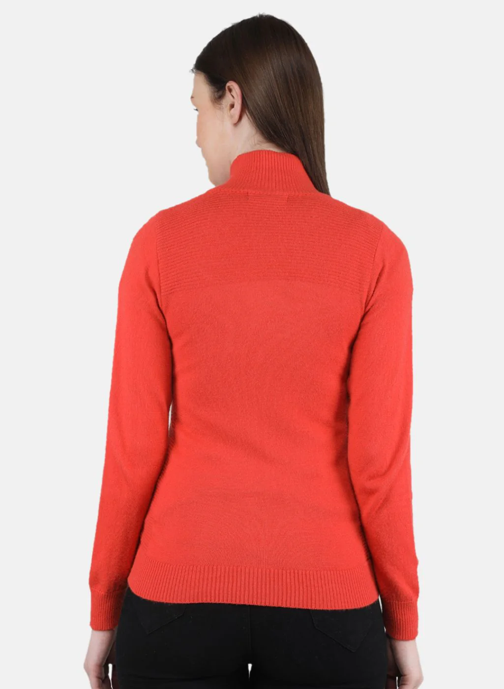 Women Orange Solid Cardigan - Image 3