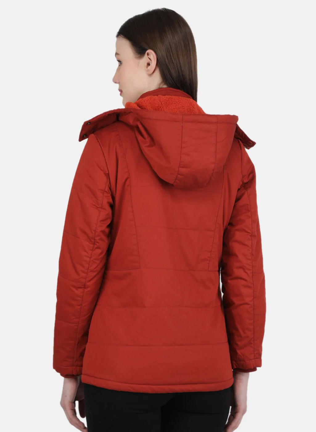 Women Orange Solid Jacket - Image 3