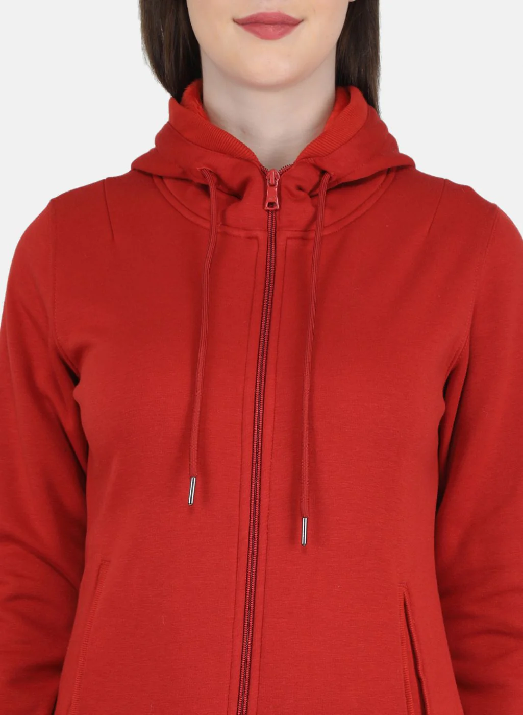 Women Orange Solid Sweatshirt - Image 5