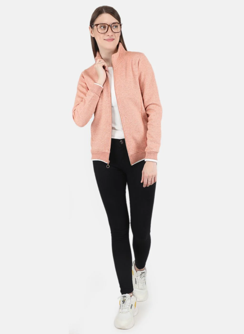Women Orange Stripe Sweatshirt - Image 4