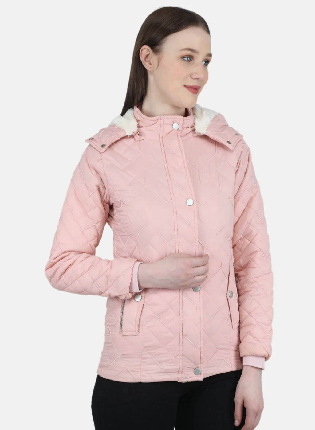 Women Peach Embroidered Jacket - Image 6