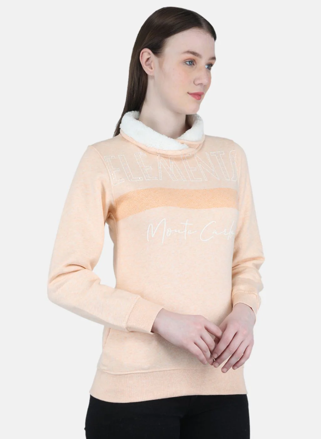 Women Peach Printed Sweatshirt - Image 6