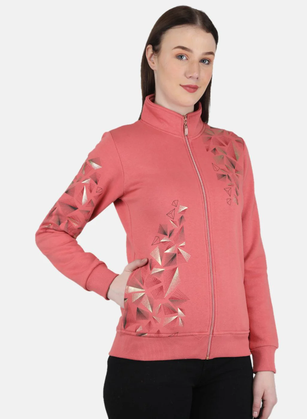Women Peach Printed Sweatshirt - Image 6