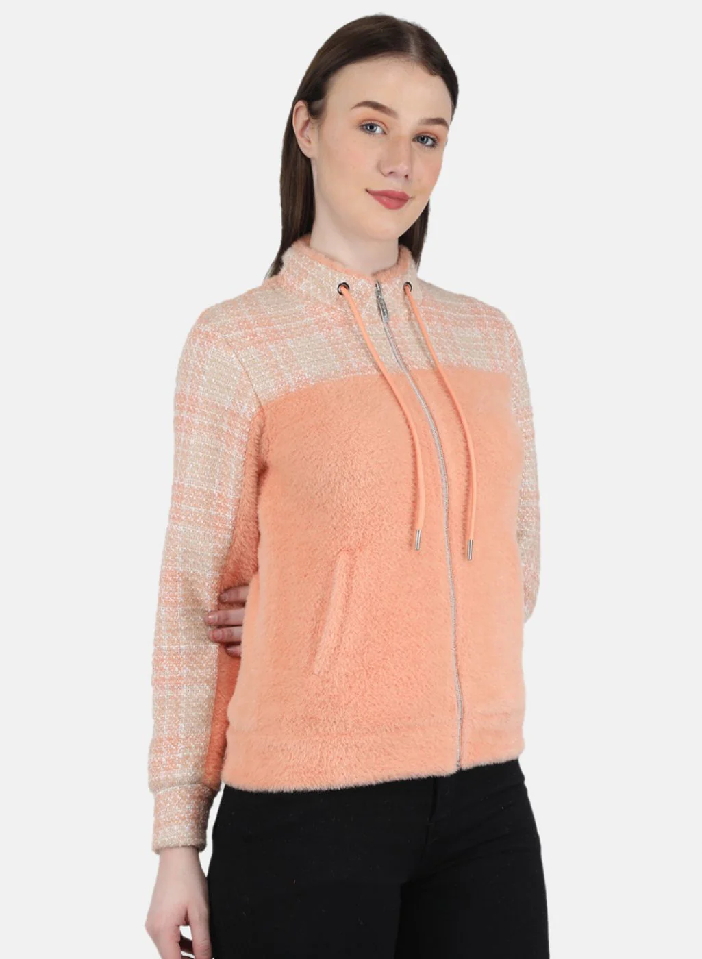 Women Peach Printed Sweatshirt - Image 6