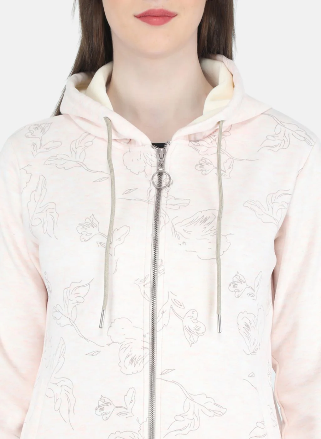 Women Peach Printed Sweatshirt - Image 5