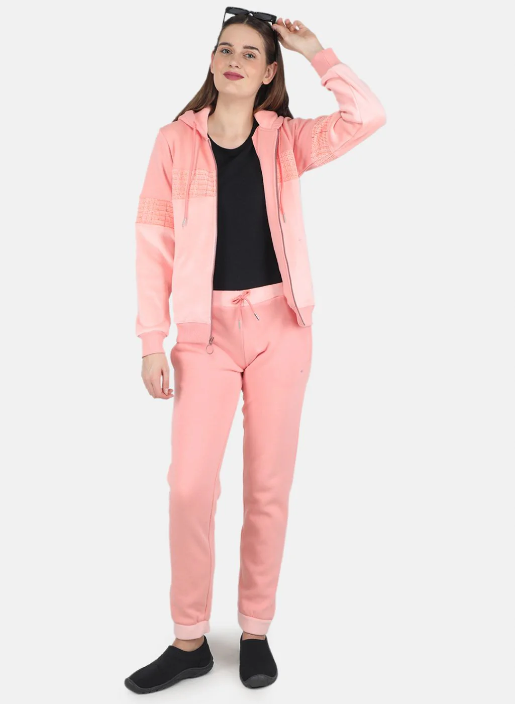 Women Peach Printed Tracksuit - Image 4