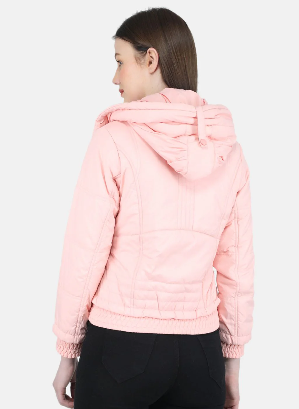 Women Peach Solid Jacket - Image 3