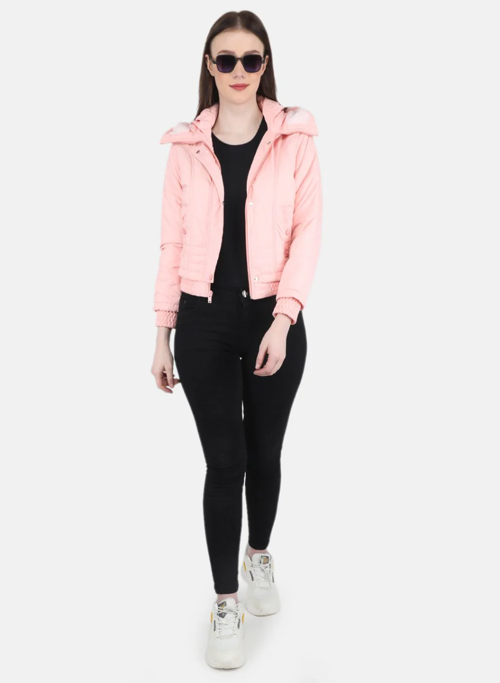 Women Peach Solid Jacket - Image 4