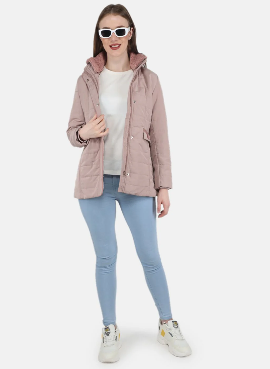 Women Peach Solid Jacket - Image 4