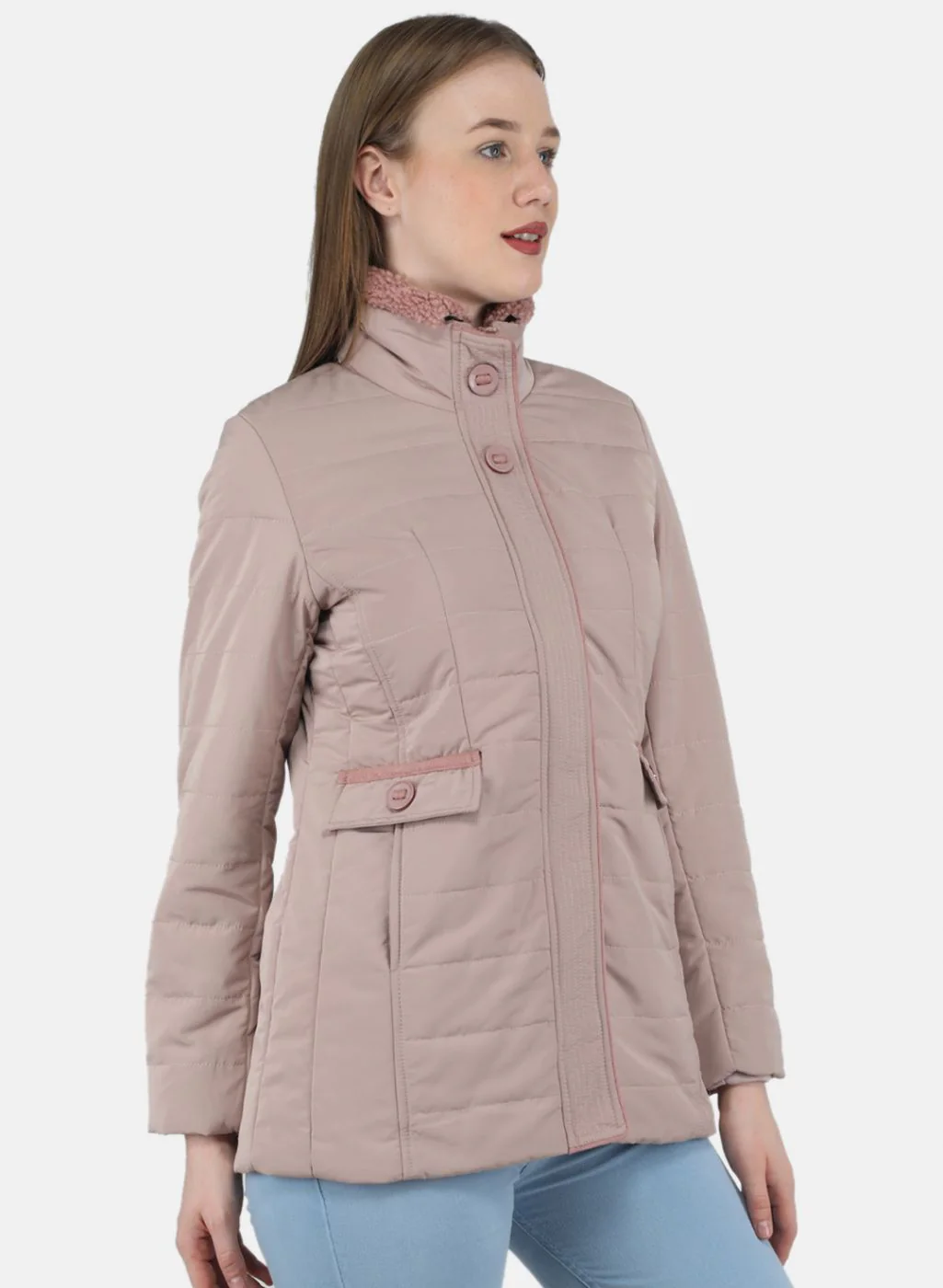 Women Peach Solid Jacket - Image 6