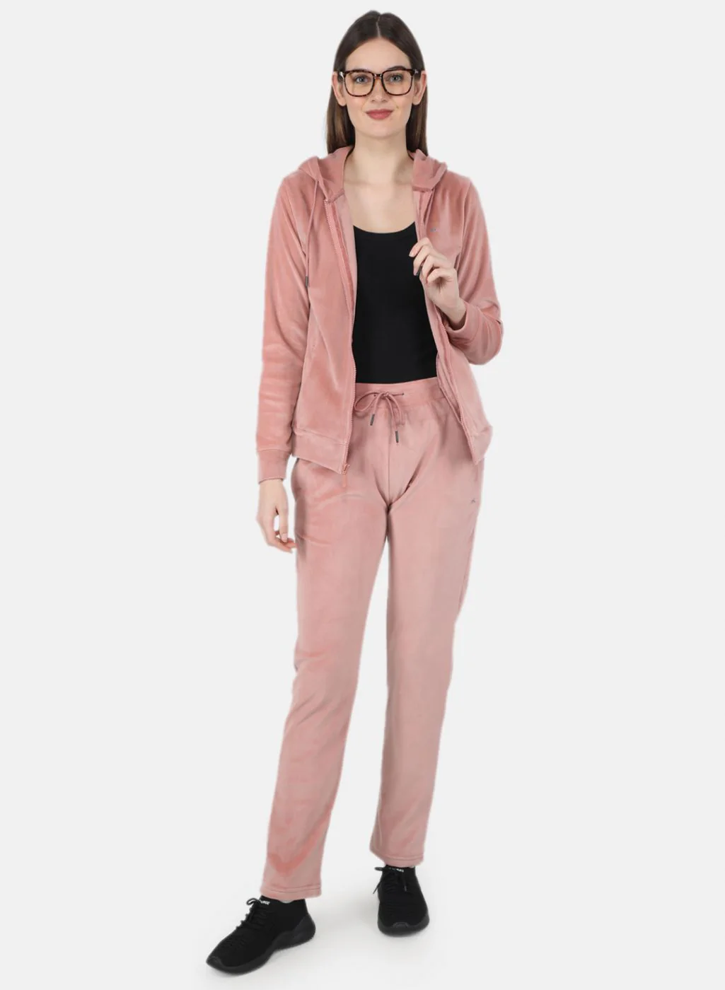 Women Peach Solid Tracksuit - Image 4