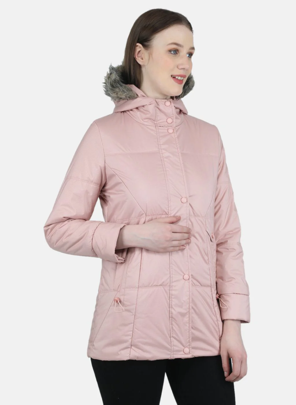 Women Peach Stripe Jacket - Image 6