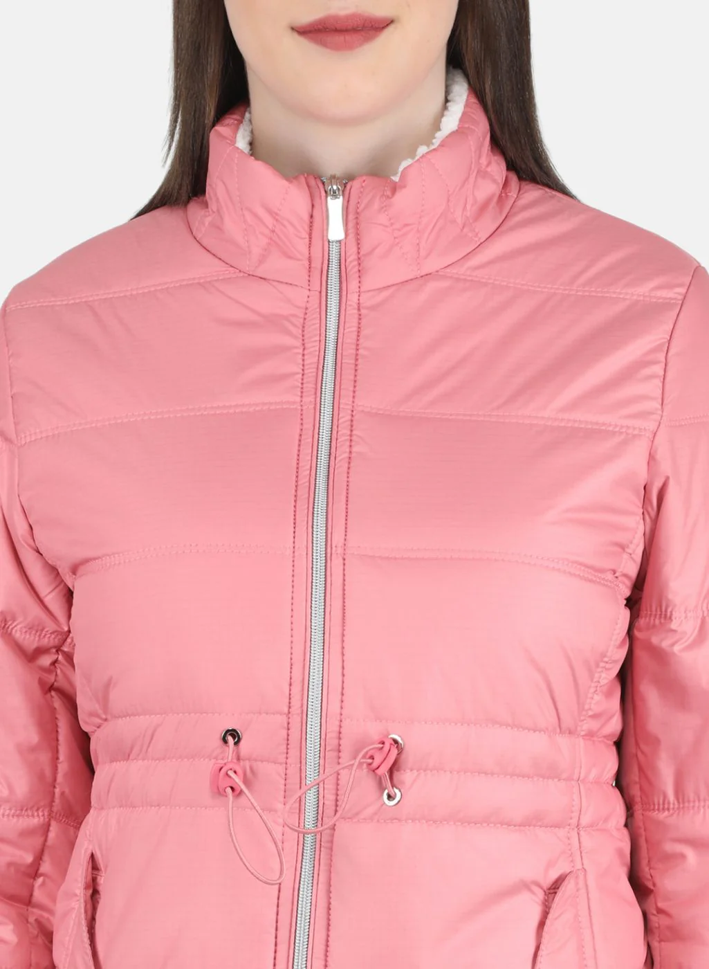 Women Pink Puffer Jacket - Image 5