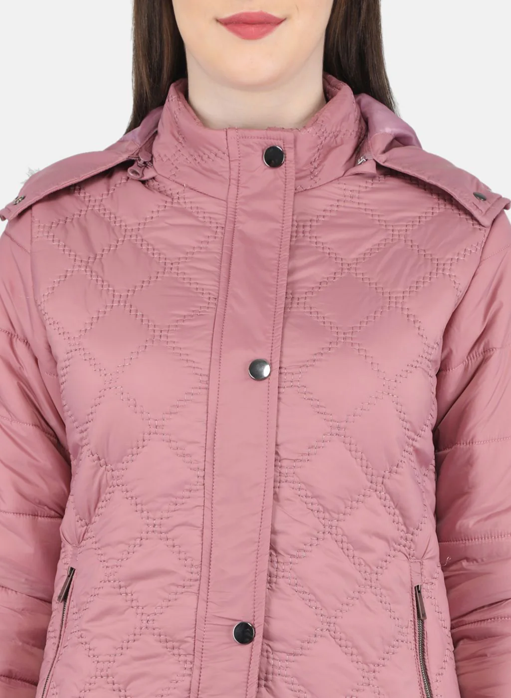 Women Pink Embroidered Jacket - Image 5