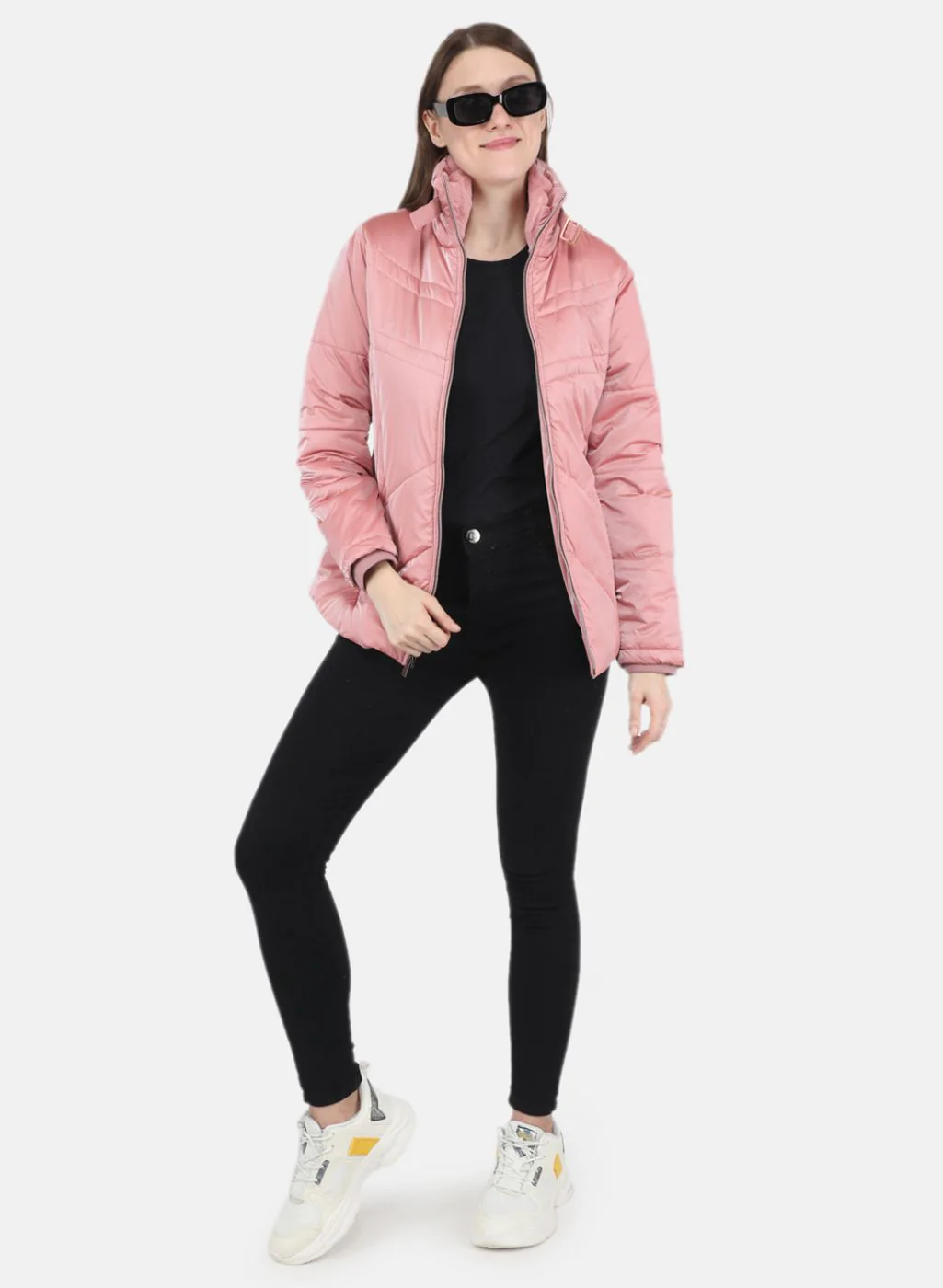 Women Pink Printed Jacket - Image 4