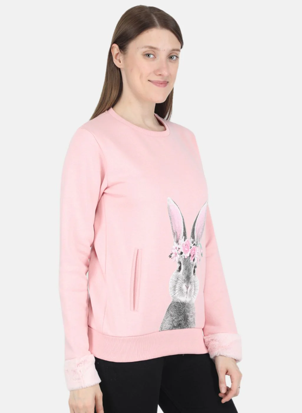 Women Pink Printed Sweatshirt - Image 6