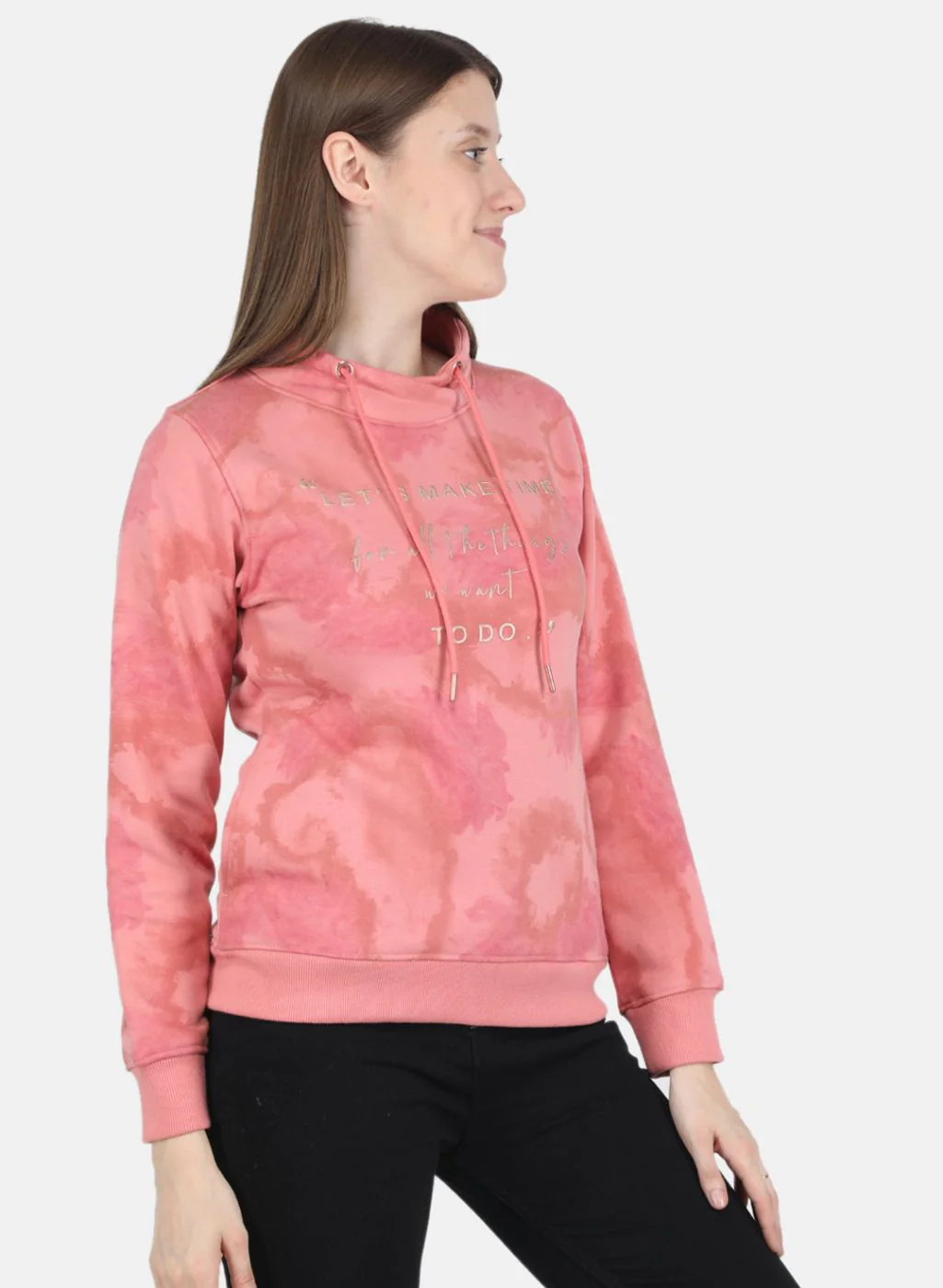 Women Pink Printed Sweatshirt - Image 2