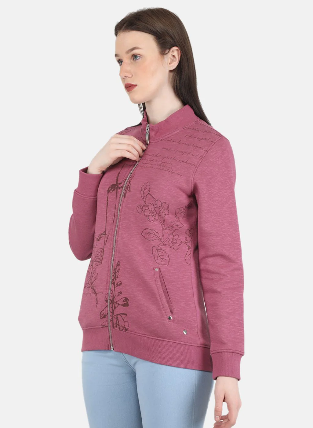 Women Pink Printed Sweatshirt - Image 2