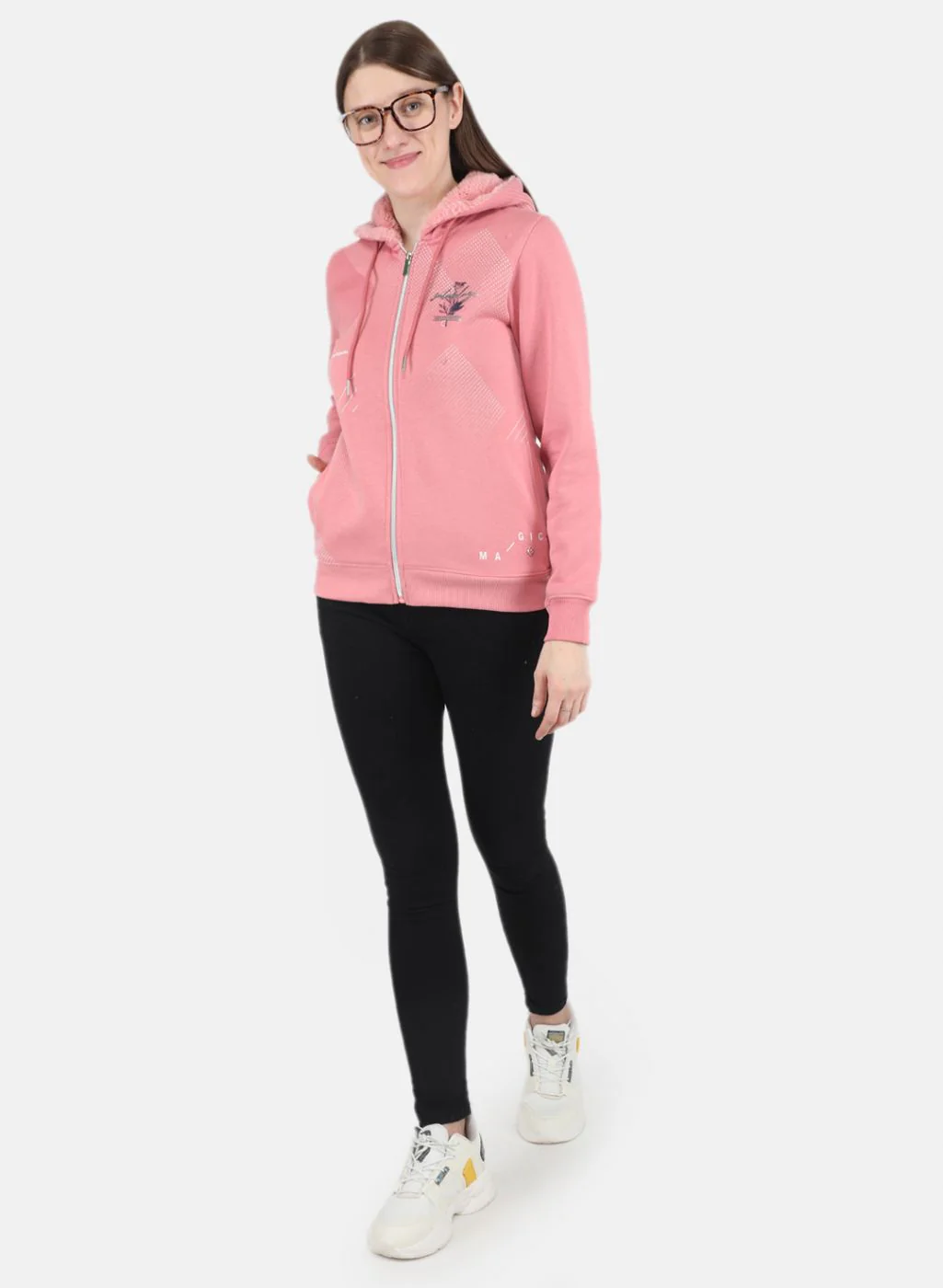 Women Pink Printed Sweatshirt - Image 4