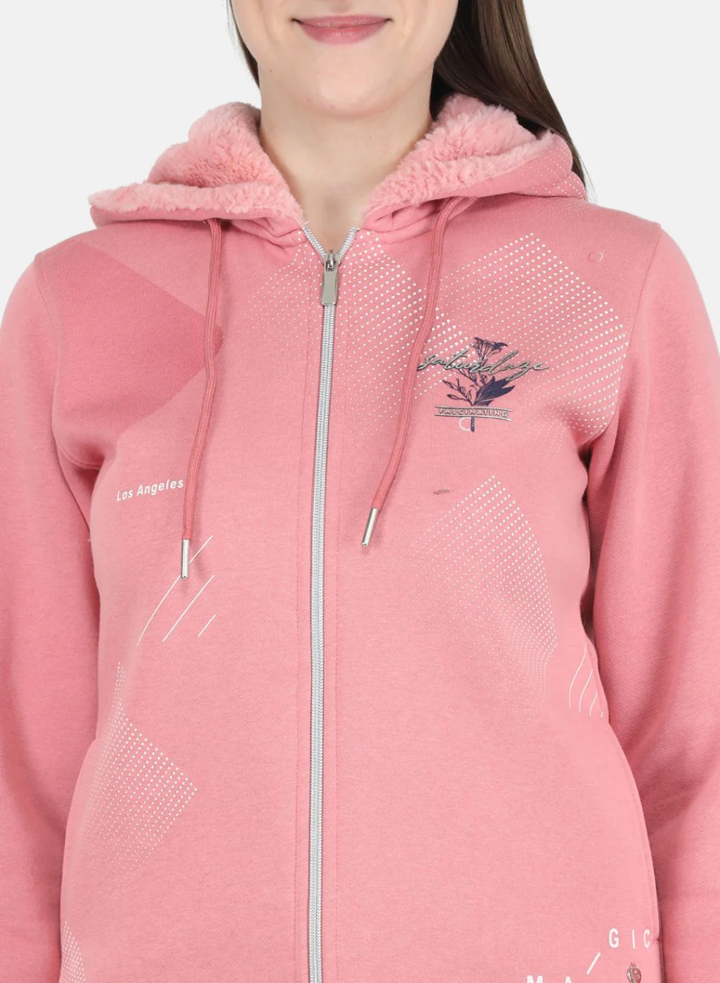 Women Pink Printed Sweatshirt - Image 5