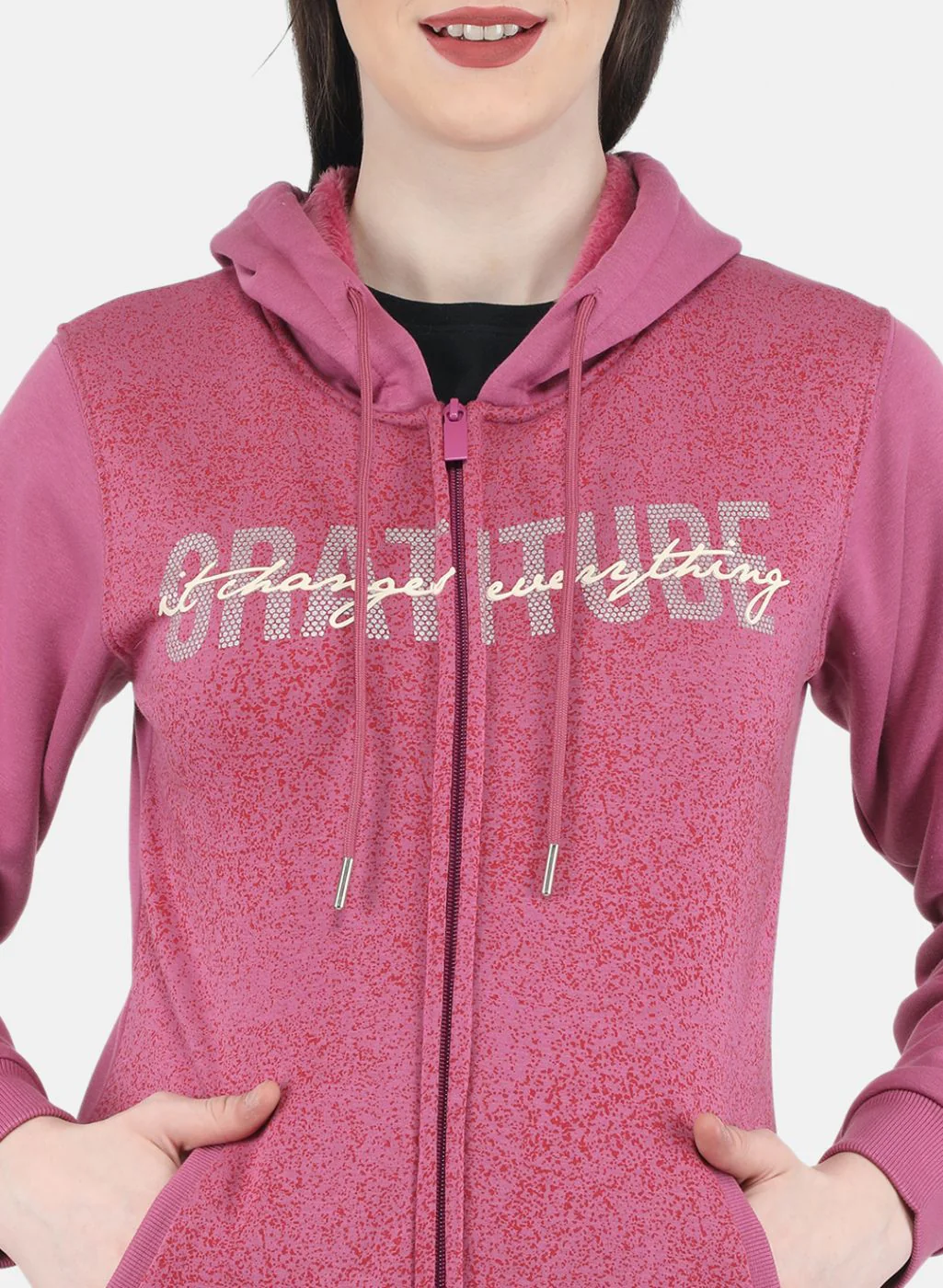 Women Pink Printed Sweatshirt - Image 5
