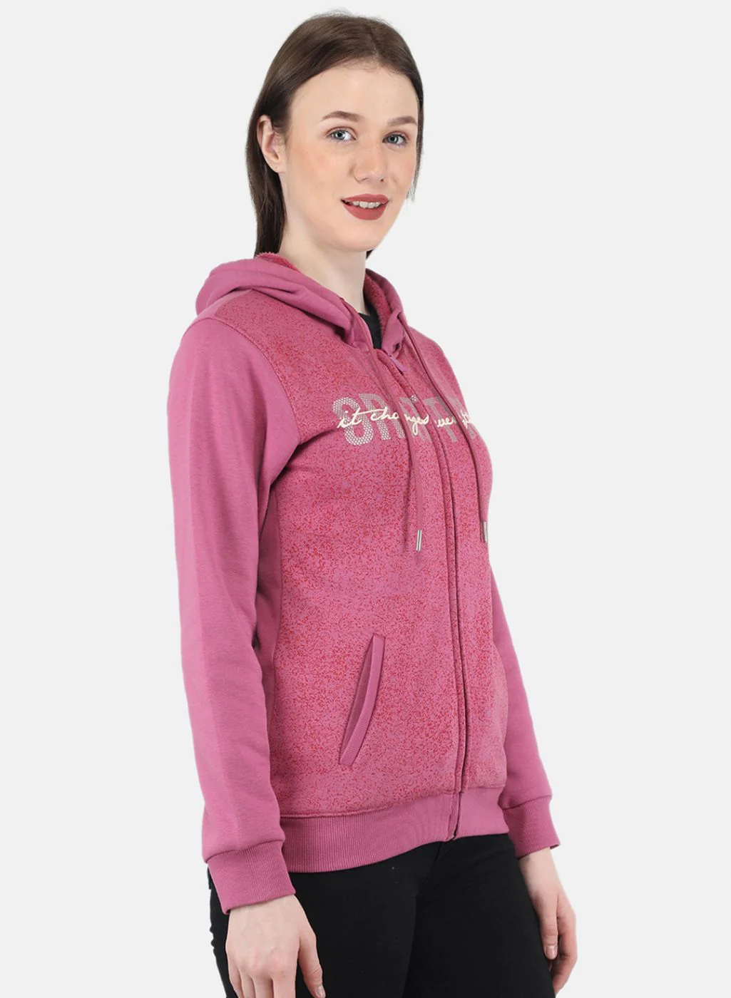 Women Pink Printed Sweatshirt - Image 6