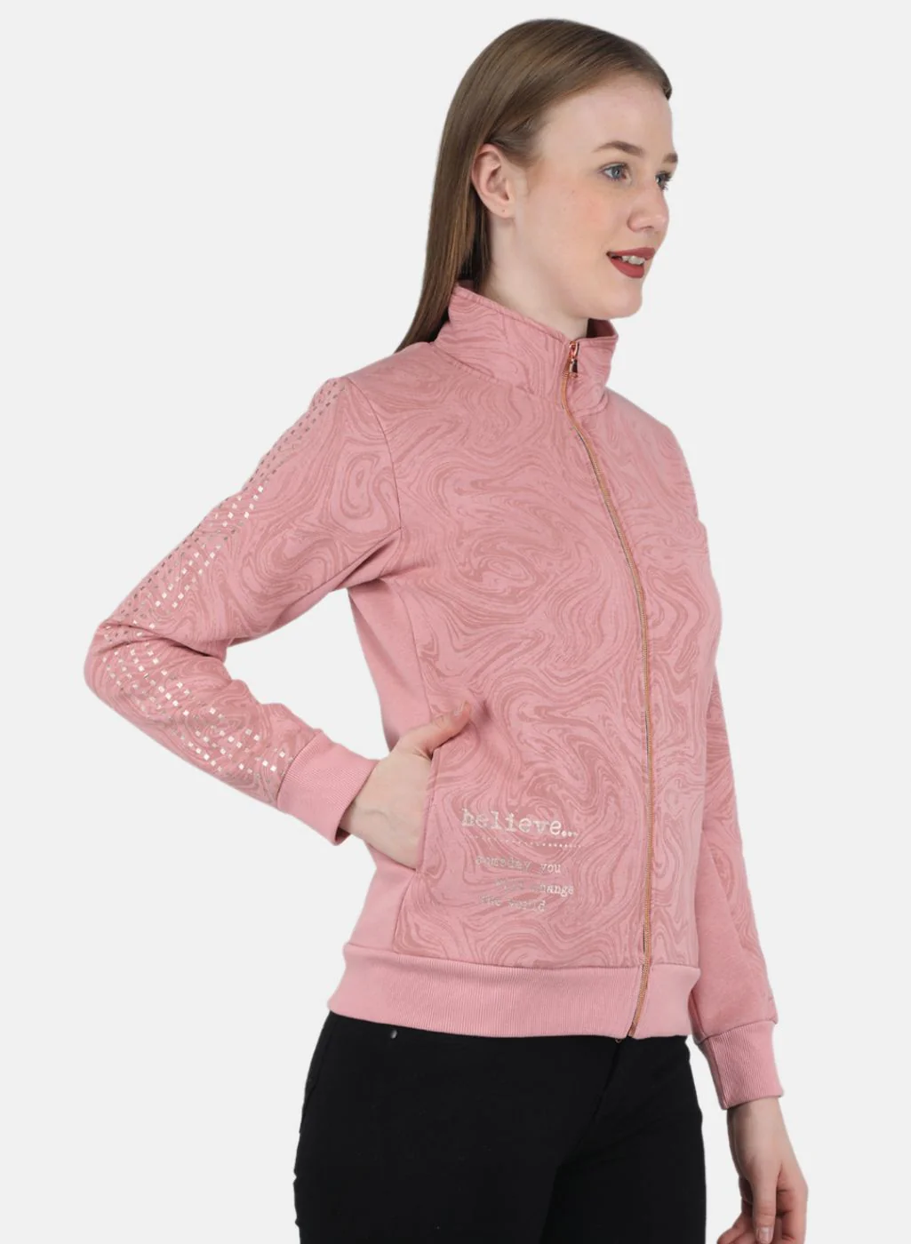 Women Pink Printed Sweatshirt - Image 6