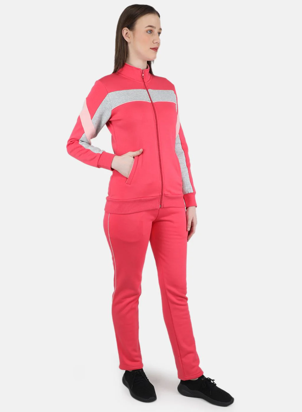Women Pink Printed Tracksuit - Image 7