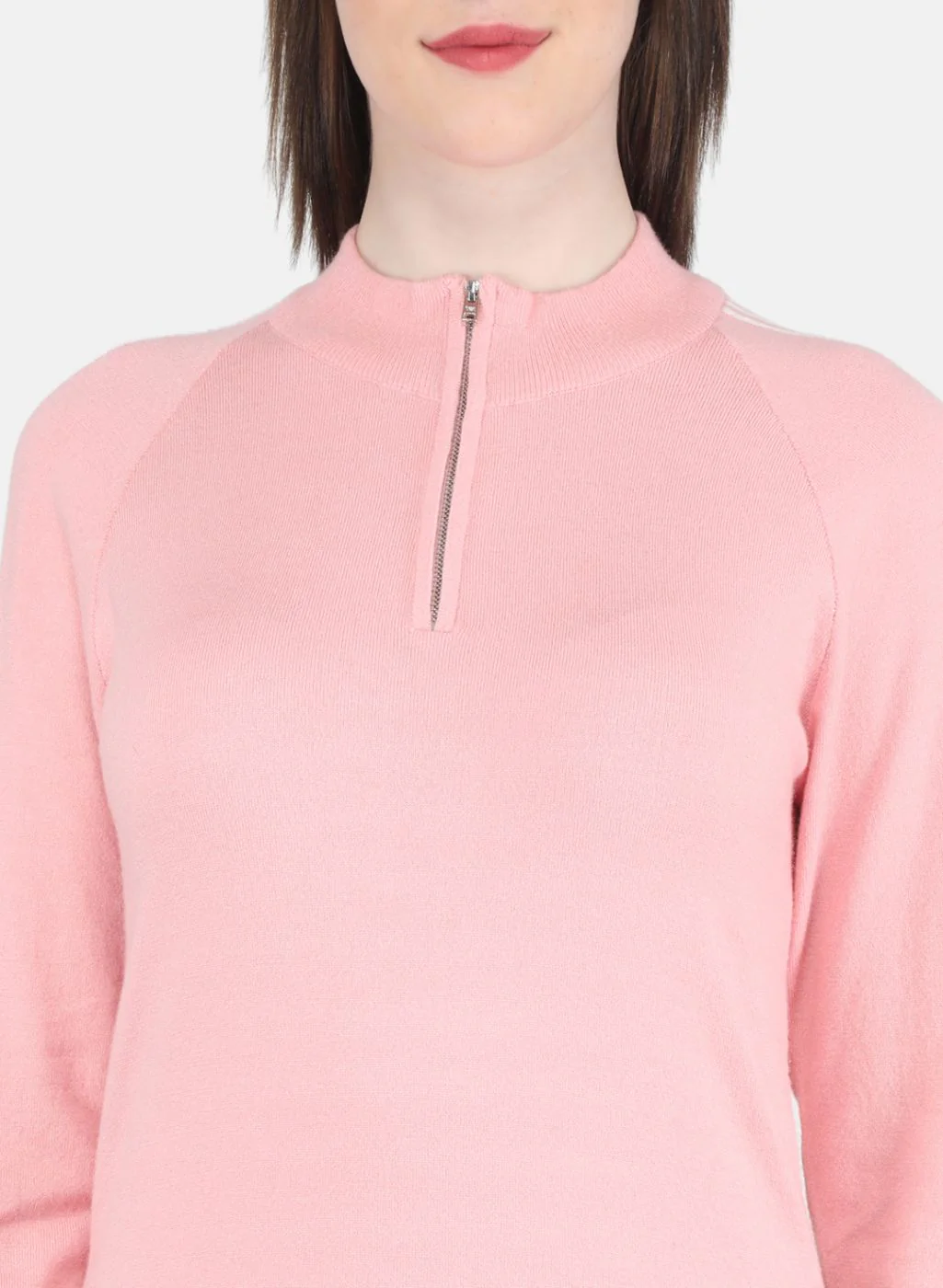 Women Pink Self Design Pullover - Image 5