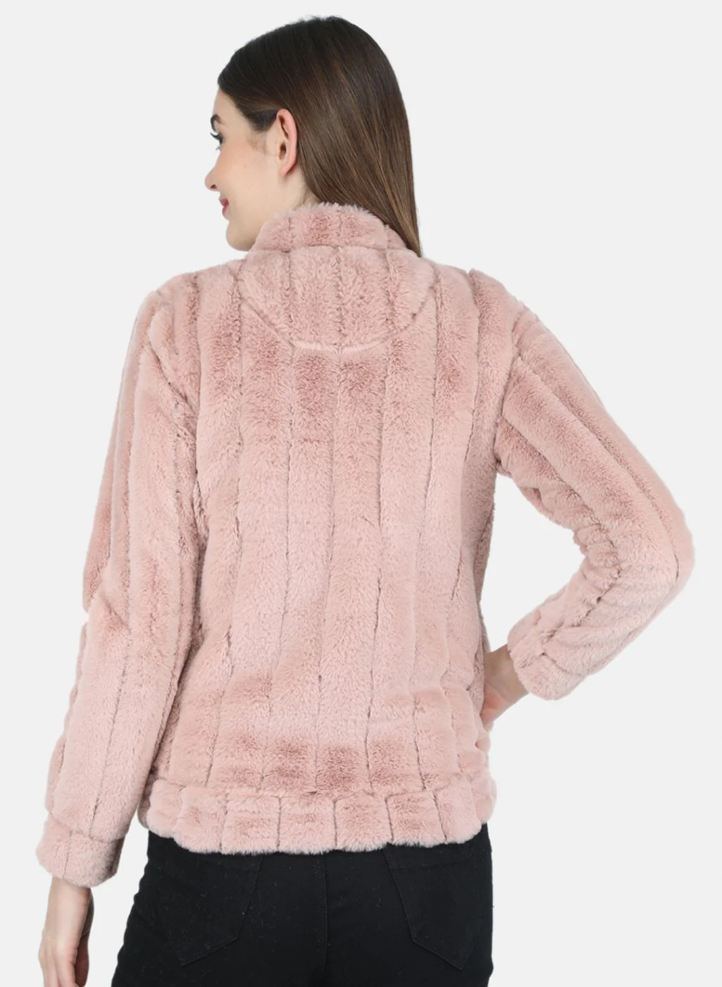 Women Pink Self design Sweatshirt - Image 3