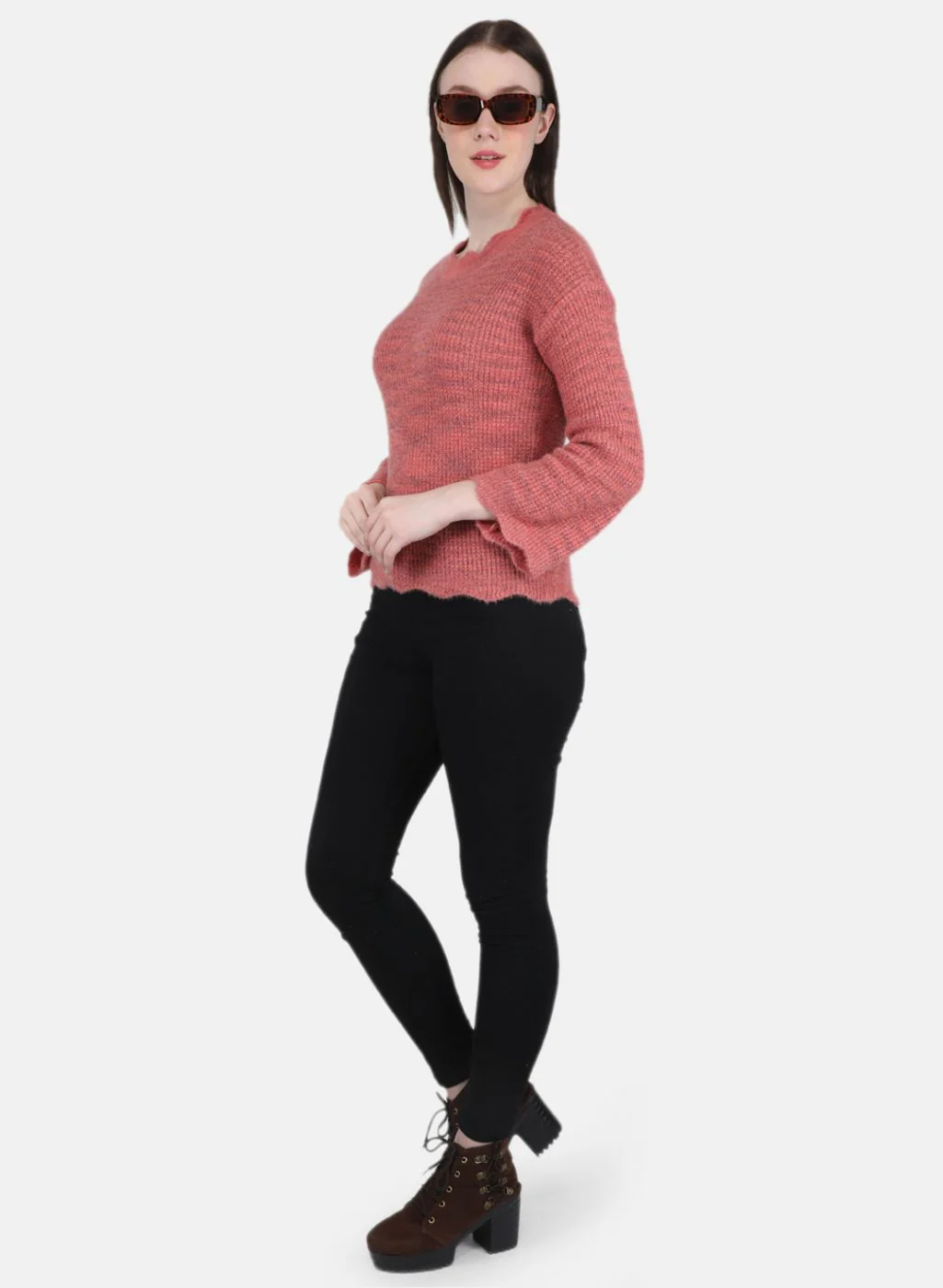 Women Pink Self Design Top - Image 4