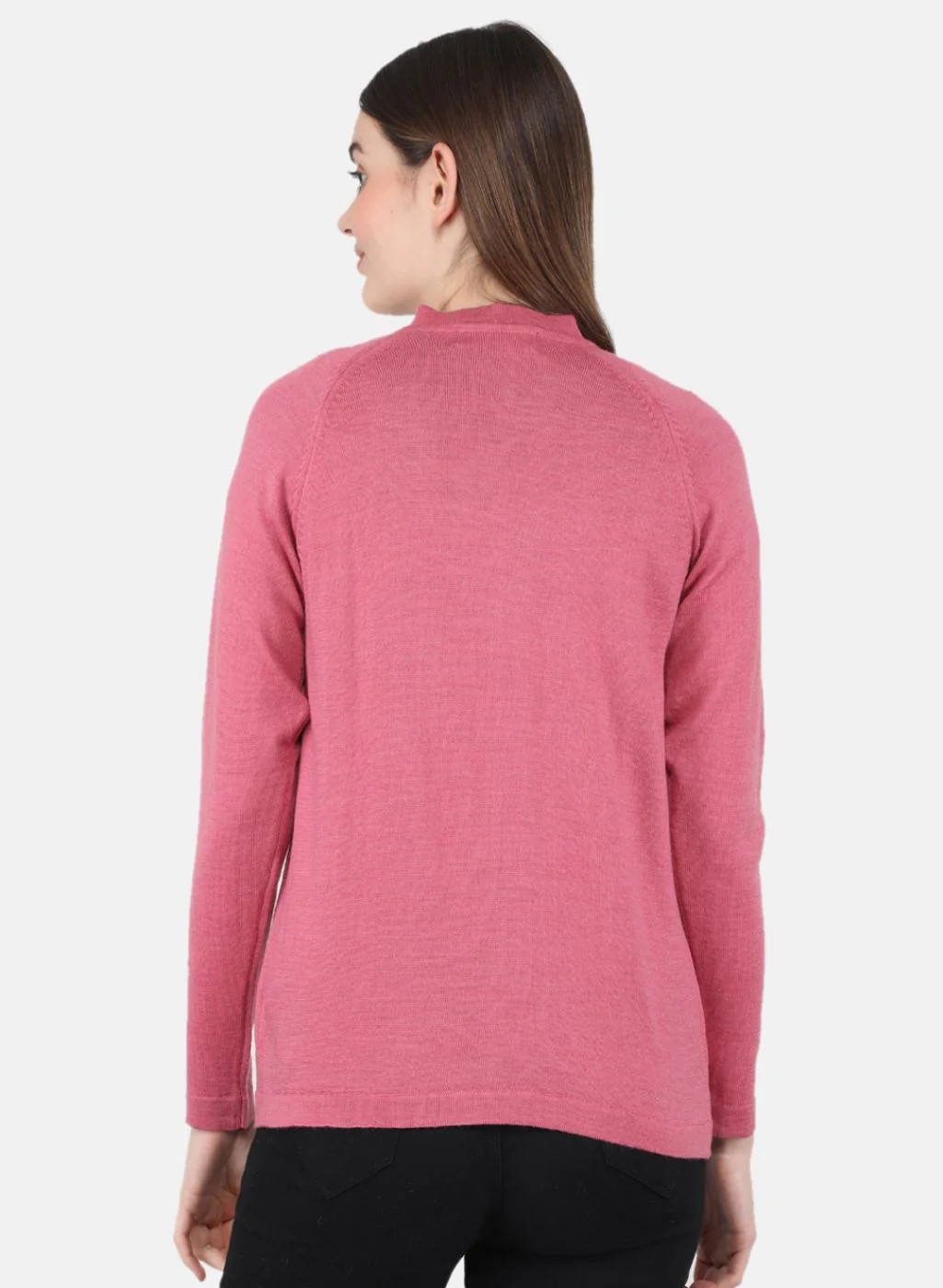Women Pink Solid Cardigan - Image 3