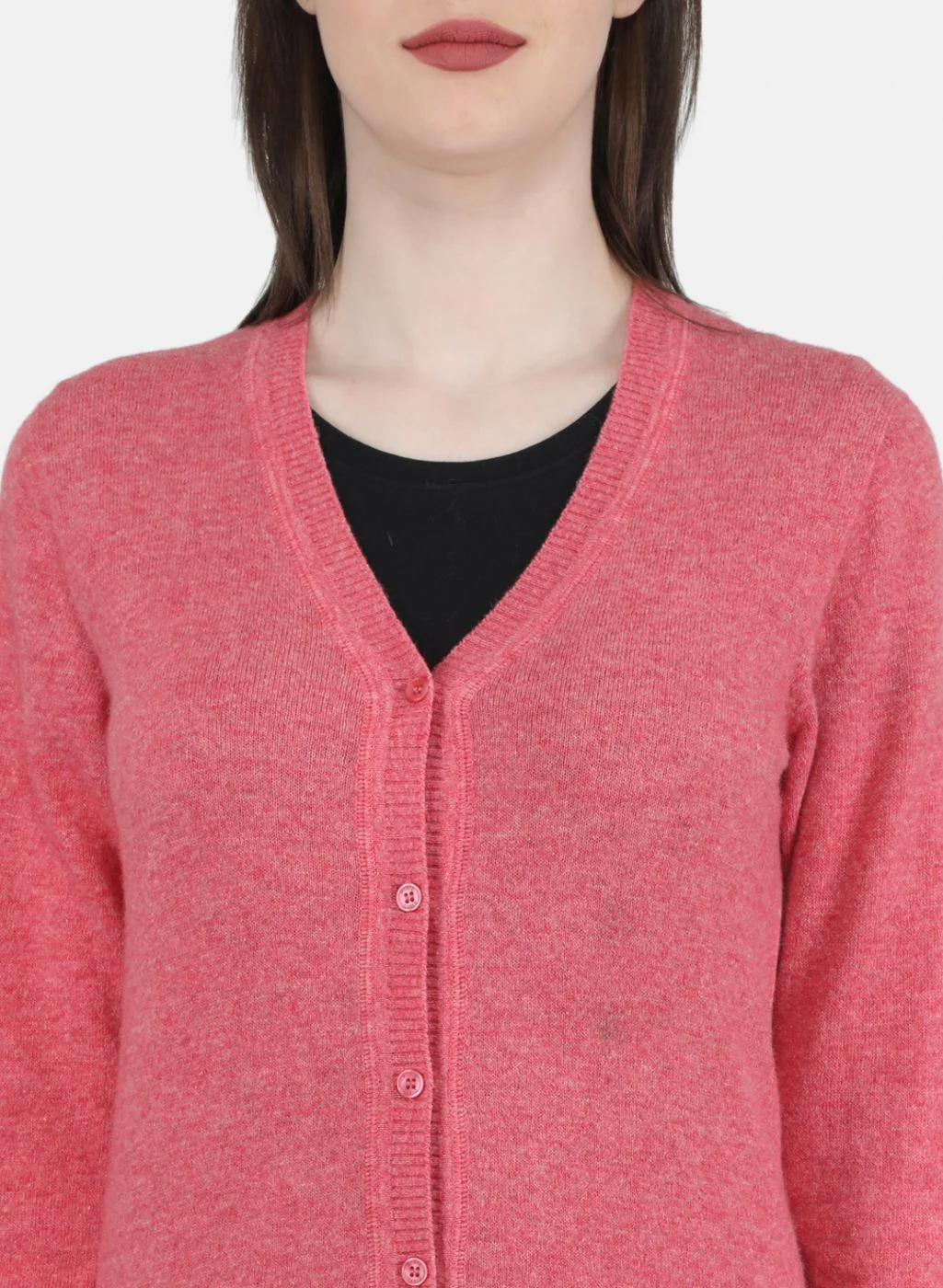 Women Pink Solid Cardigan - Image 5